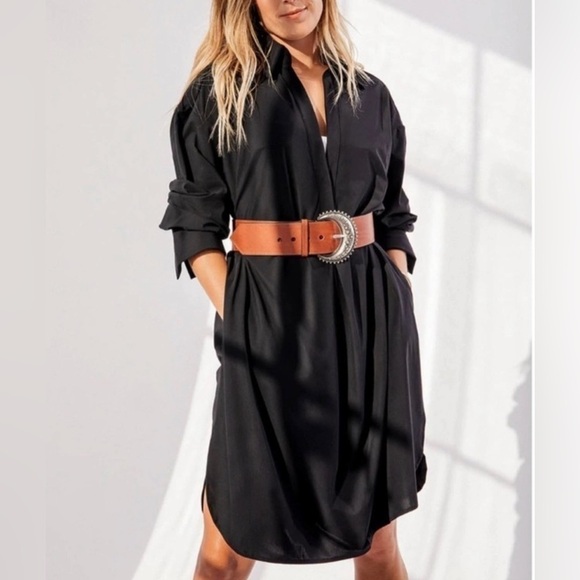 ONA by Yoon Chung Sag Harbor Oversized Black Shirt Dress XS/S - Picture 1 of 12